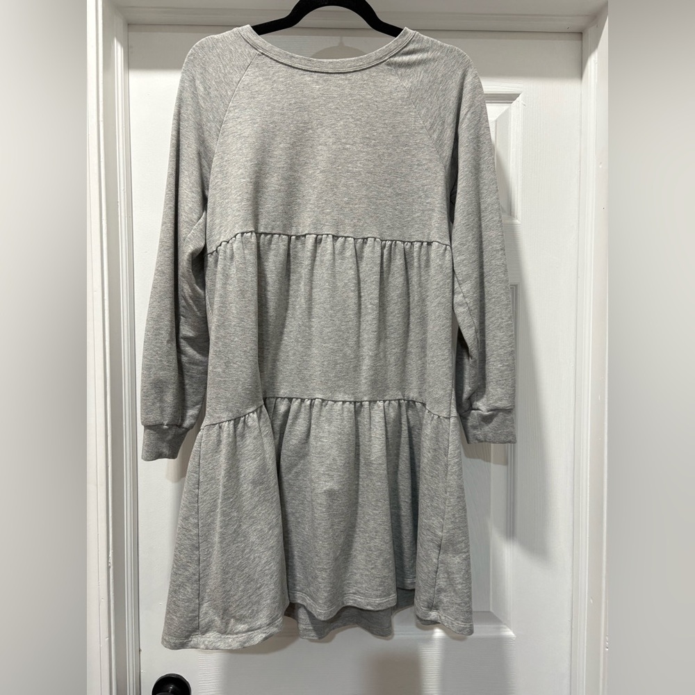 NWOT JCrew Tiered Sweatshirt Long Sleeve Dress
